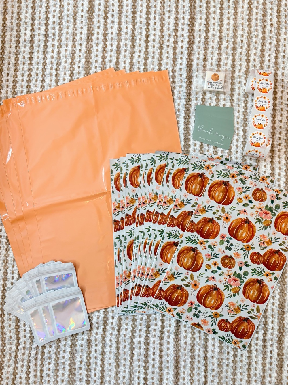 85 Piece Floral Pumpkin Shipping Supply Bundle 🎃🌸